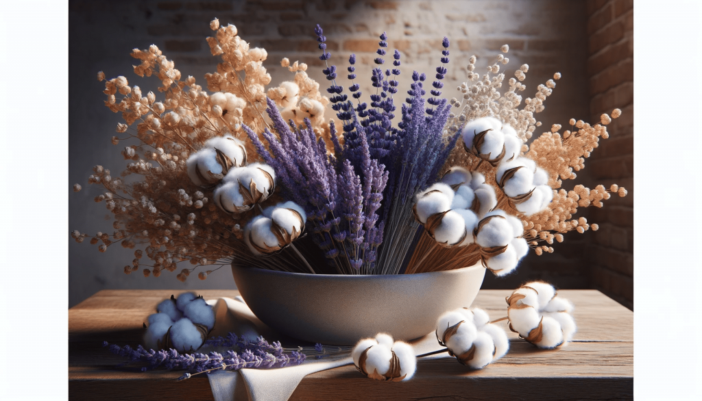 DALL·E 2024-01-18 14.52.59 - A realistic photo in a 16 9 aspect ratio featuring an alternative arrangement of dry flowers, focusing on lavender and cotton. This new composition sh.png